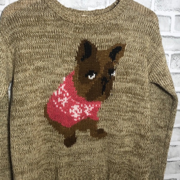 Rewind women’s Pug Soft TAN Knitted Sweater  M - Picture 2 of 7